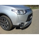 Защита передняя овальная 75х42 мм ТСС для Mitsubishi Outlander 2014-2015