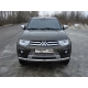 Защита передняя овальная 75х42 мм ТСС для Mitsubishi Pajero Sport 2013-2016