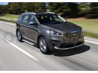 Пороги алюминиевые Rival BMW-Style для Kia Sorento Prime 2018-2021
