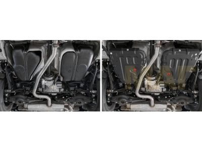 Защита топливного бака Автоброня, сталь 2 мм для Volkswagen Tiguan/Skoda Kodiaq 2016-2021