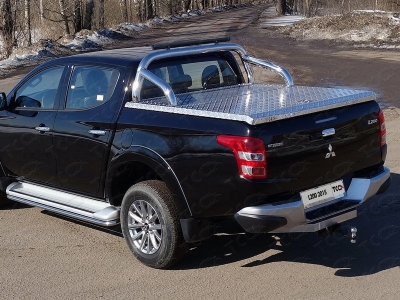 Защита кузова 76,1 мм для крышки со светодиодной фарой ТСС для Mitsubishi L200 2019-2021