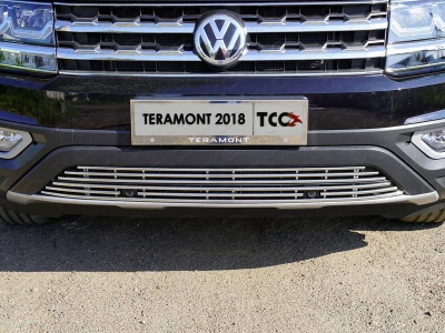Накладка решетки радиатора нижняя с парктроником 12 мм ТСС для Volkswagen Teramont 2018-2021