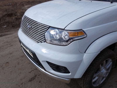 Защита передняя овальная 75х42 мм ТСС для УАЗ Патриот 2015-2021