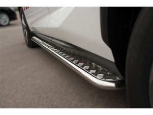 Пороги с площадкой алюминиевый лист 43 мм для Mitsubishi ASX № MASX2010_2.3