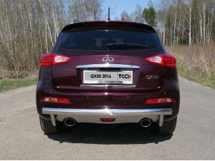 Защита заднего бампера овальная 75х42 мм для Infiniti QX50 № INFQX5016-07