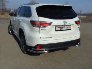 Защита задняя двойные уголки 60-42 мм для Toyota Highlander № TOYHIGHL14-16