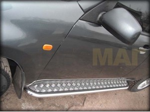Пороги с площадкой алюминиевый лист 53 мм короткая база для Volkswagen T5 № WLT5 2.2