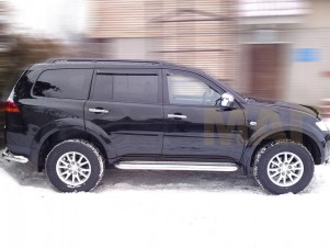 Пороги с площадкой алюминиевый лист 60 мм для Mitsubishi Pajero Sport № MPS14 2.1