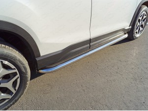 Пороги с площадкой нержавеющий лист 60 мм для Subaru Forester SK № SUBFOR18-29