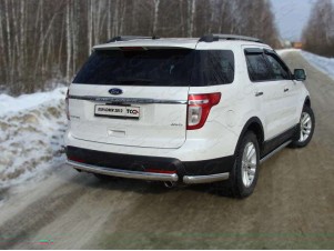 Защита задняя овальные уголки 75х42 мм для Ford Explorer № FOREXPL12-09