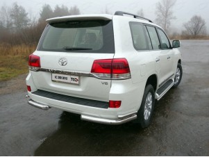 Защита задняя двойные уголки 76-42 мм для Toyota Land Cruiser 200 № TOYLC20015-14